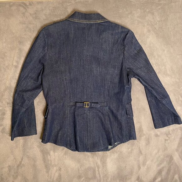 Christine Phillippe Womens Denim Jacket Sz 8 Gold Button Detail Classy Casual - Picture 2 of 11